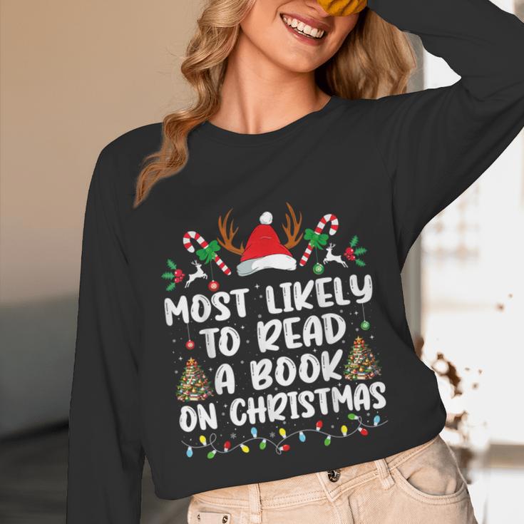 Most Likely To Read A Book On Christmas Matching Family Unisex Long Sleeve T-Shirt