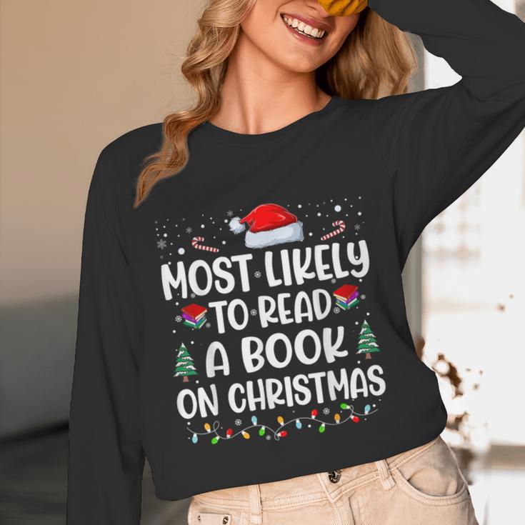 Most Likely To Read A Book On Christmas Matching Family Xmas Unisex Long Sleeve T-Shirt