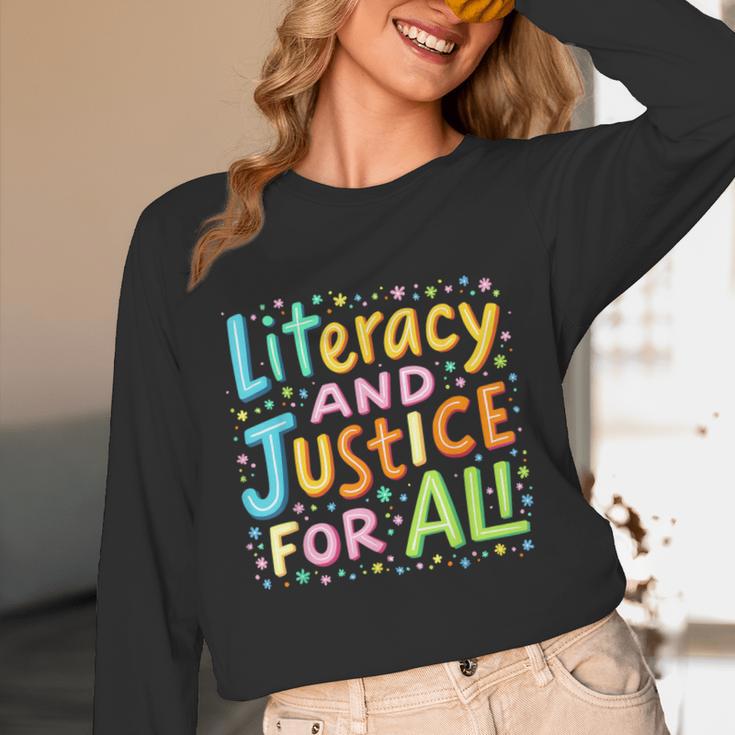 Literacy And Justice For All Protect Banned Books Library Unisex Long Sleeve T-Shirt
