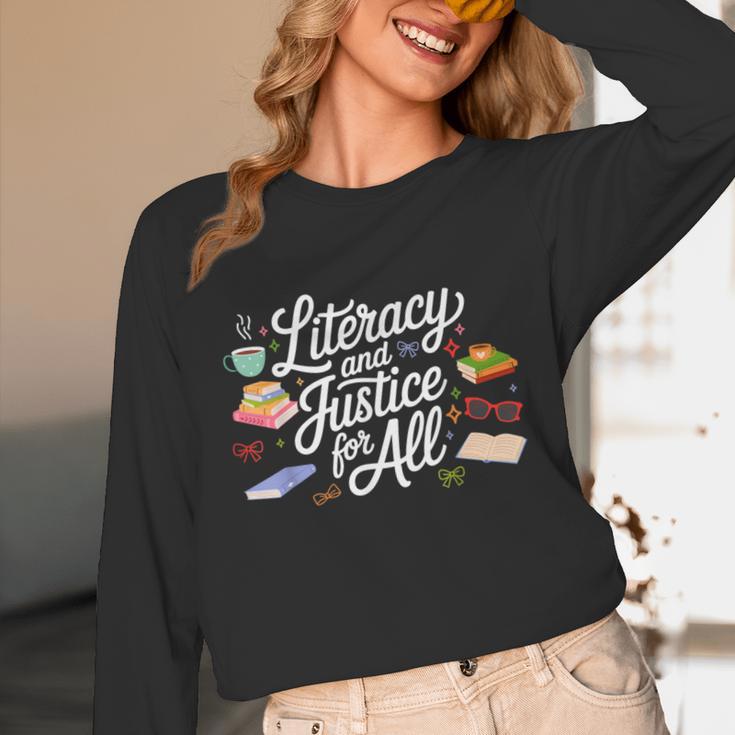 Literacy And Justice For All Protect Libraries Banned Books Unisex Long Sleeve T-Shirt