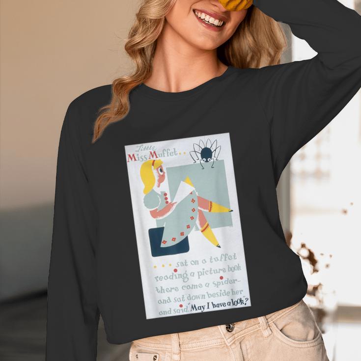 Little Miss Muffet Reading a Picture Book Unisex Long Sleeve T-Shirt