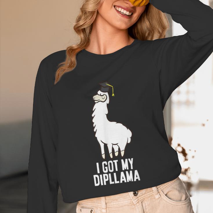 LLama Graduation I Got My Dipllama Cute Llama Unisex Long Sleeve T-Shirt