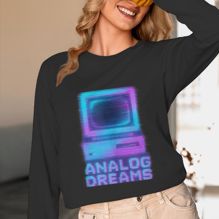 Lofi Reverie Analog Dreams Pixel 90s Desktop VHS Nostalgia Unisex Long Sleeve T-Shirt