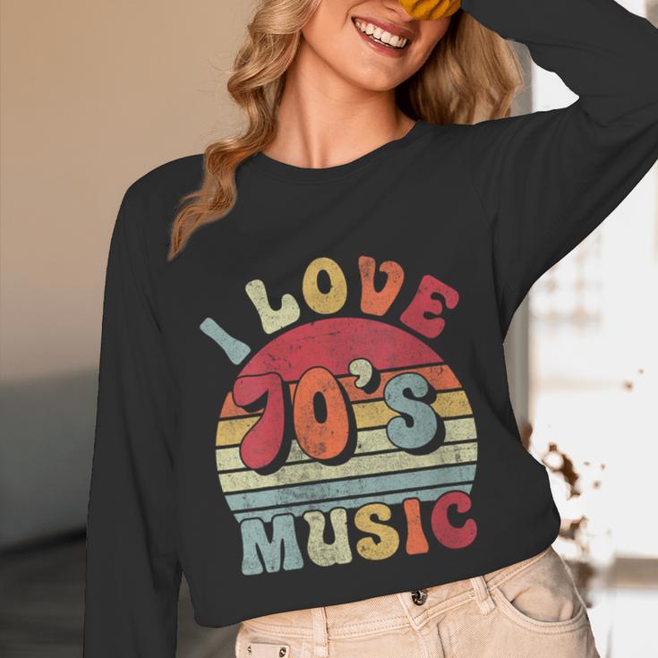 I Love 70's Music Retro Style Nostalgia Cassette 1970s Party Unisex Long Sleeve T-Shirt