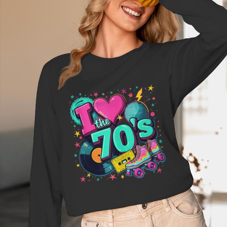 I Love The 70s Retro Cassette Roller Vinyl Disco Nostalgia Unisex Long Sleeve T-Shirt