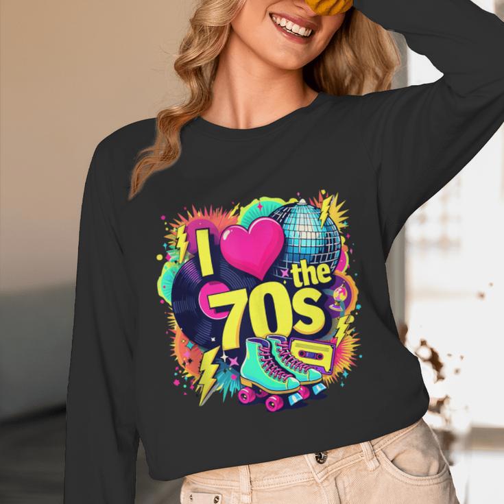 I Love The 70s Retro Cassette Roller Vinyl Nostalgia Vibes Unisex Long Sleeve T-Shirt