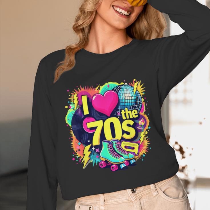I Love The 70s Retro Cassette Roller Vinyl Nostalgia Vibes Unisex Long Sleeve T-Shirt
