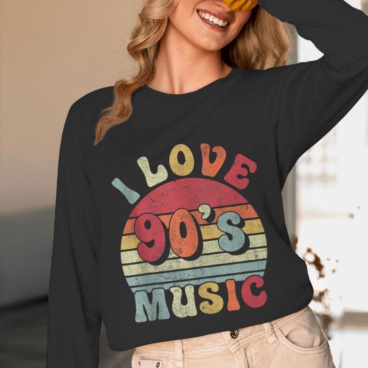 I Love 90's Music Retro Style Nostalgia Cassette 1990s Party Unisex Long Sleeve T-Shirt