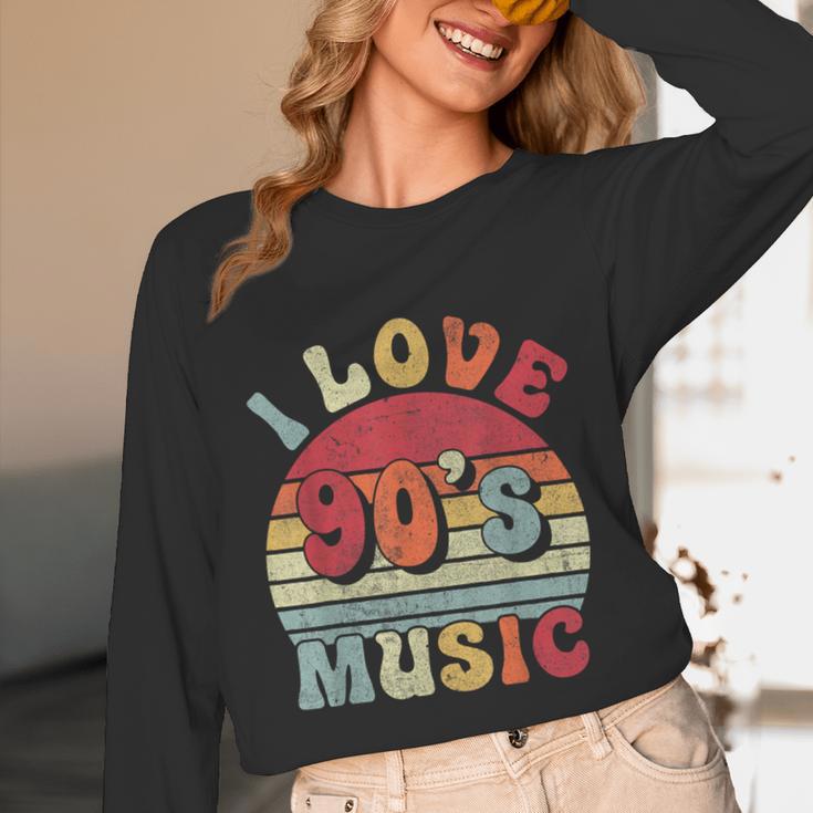 I Love 90's Music Retro Style Nostalgia Cassette 1990s Party Unisex Long Sleeve T-Shirt