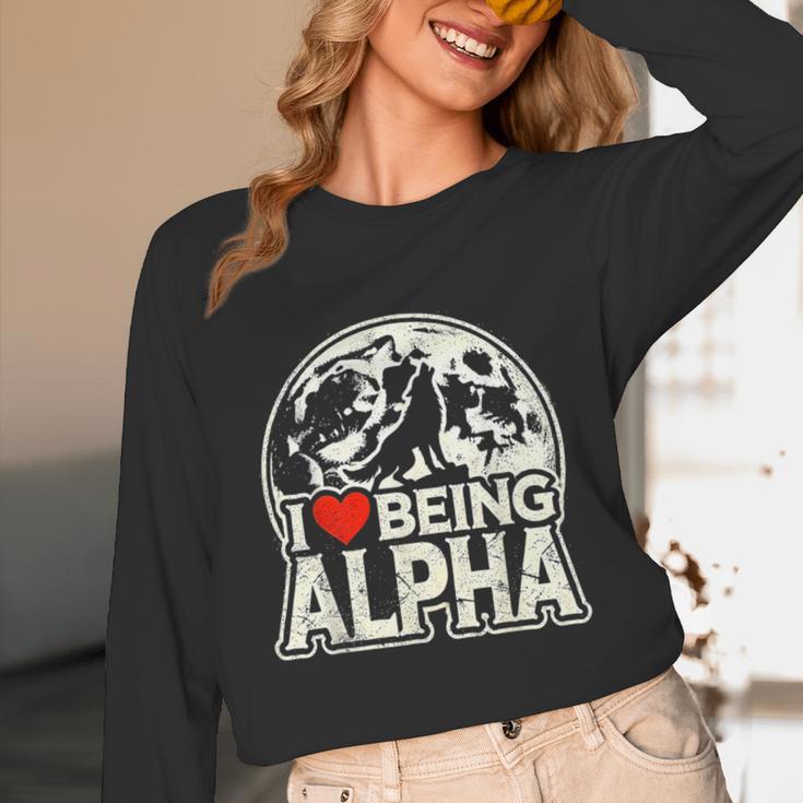 I Love Being Alpha Moonlit Wolf Meme Alpha Introvert Unisex Long Sleeve T-Shirt I Love Being Alpha Moonlit Wolf Meme Alpha Introvert Unisex Long Sleeve T-Shirt