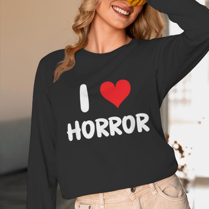 I Love Horror Heart Movies TV Show Books Writing Read Unisex Long Sleeve T-Shirt I Love Horror Heart Movies TV Show Books Writing Read Unisex Long Sleeve T-Shirt