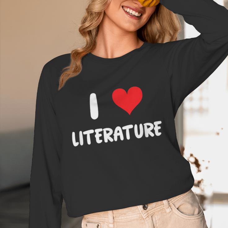I Love Literature Heart Books Writing Reading Read Write Unisex Long Sleeve T-Shirt I Love Literature Heart Books Writing Reading Read Write Unisex Long Sleeve T-Shirt