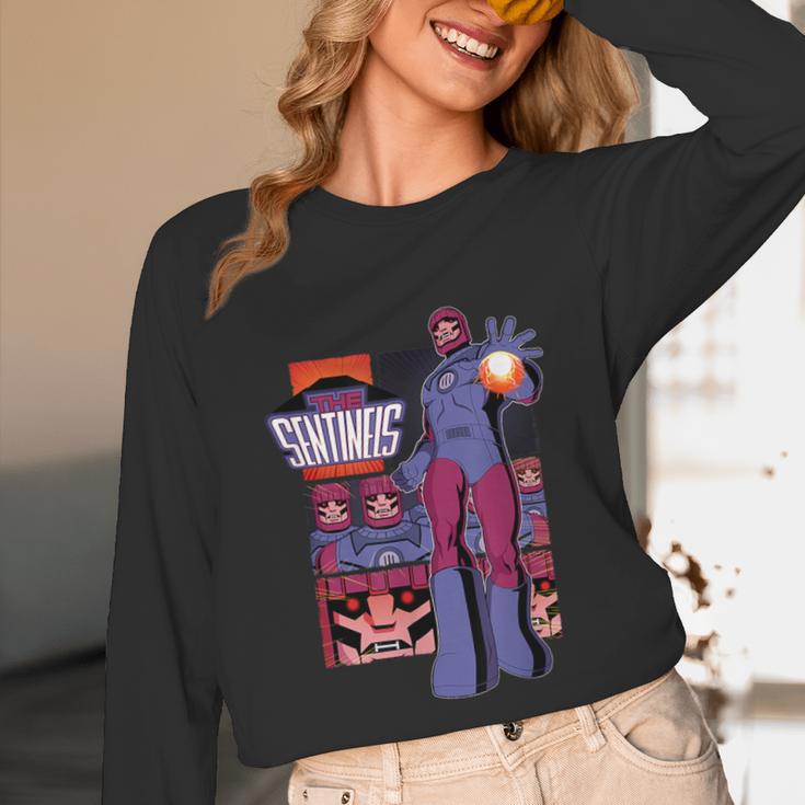 Marvel X-Men '97 Sentinels Vintage Classic Comic Book Panels Unisex Long Sleeve T-Shirt