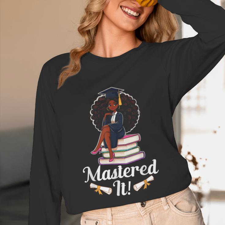 Mastered It Black Girl Masters Degree Graduation Black Queen Unisex Long Sleeve T-Shirt