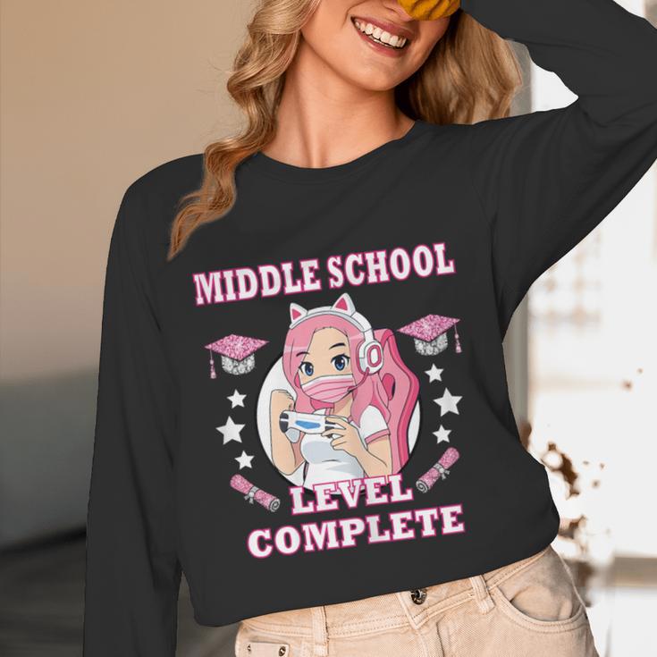 Middle School Level Complete Gaming Graduation Anime Girl Unisex Long Sleeve T-Shirt