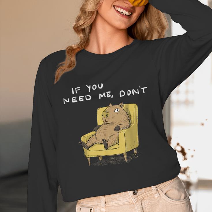 If You Need Me Don’t Introvert Capybara Sarcastic Unisex Long Sleeve T-Shirt If You Need Me Don’t Introvert Capybara Sarcastic Unisex Long Sleeve T-Shirt