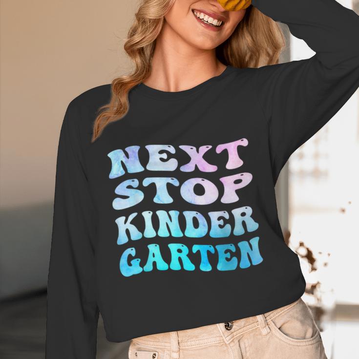 Next Stop Kindergarten Groovy Graduation Last Day Of School Unisex Long Sleeve T-Shirt