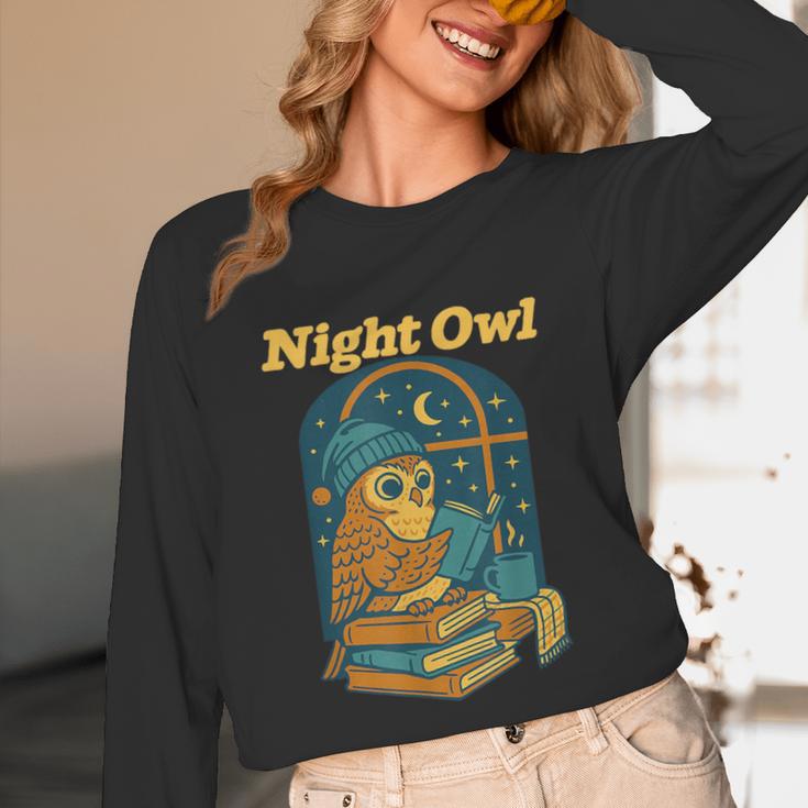 Night Owl Cozy Reading Tea Coffee Lover Bookworm Cute Unisex Long Sleeve T-Shirt Night Owl Cozy Reading Tea Coffee Lover Bookworm Cute Unisex Long Sleeve T-Shirt