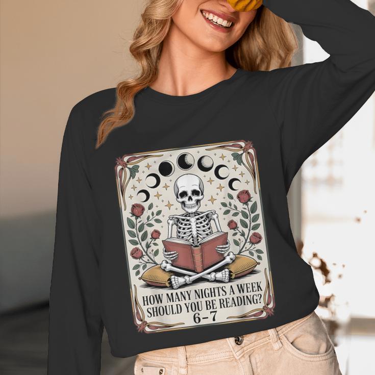 How Many Nights Reading Meme 6 7 Book Lover Unisex Long Sleeve T-Shirt How Many Nights Reading Meme 6 7 Book Lover Unisex Long Sleeve T-Shirt