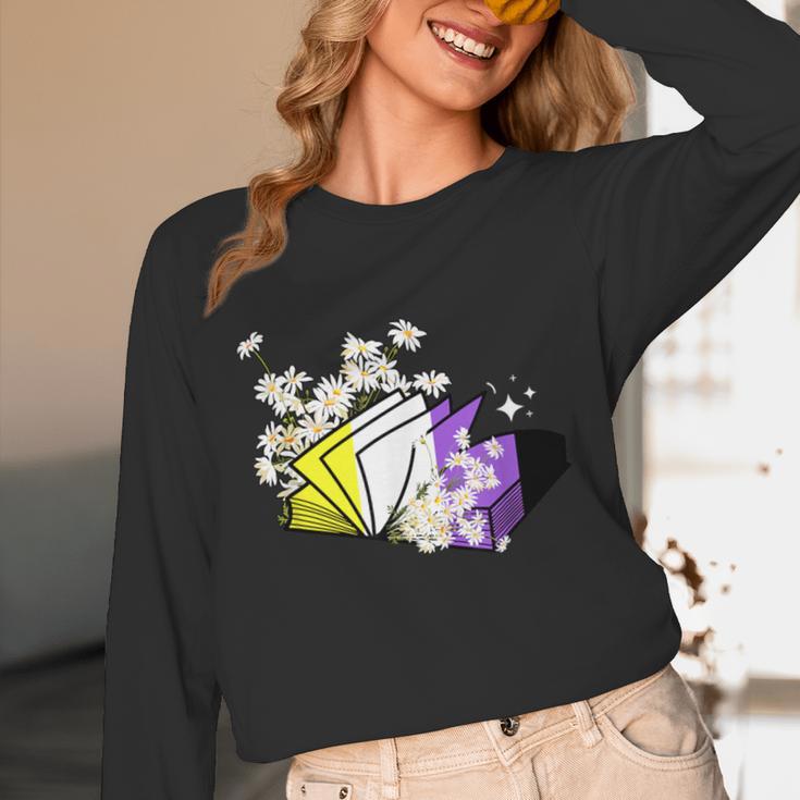 Non-Binary Book Lover Nonbinary Daisy LGBT Reading Pride Unisex Long Sleeve T-Shirt Non-Binary Book Lover Nonbinary Daisy LGBT Reading Pride Unisex Long Sleeve T-Shirt