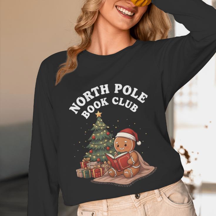 North Pole Book Club Gingerbread Christmas Reading Unisex Long Sleeve T-Shirt