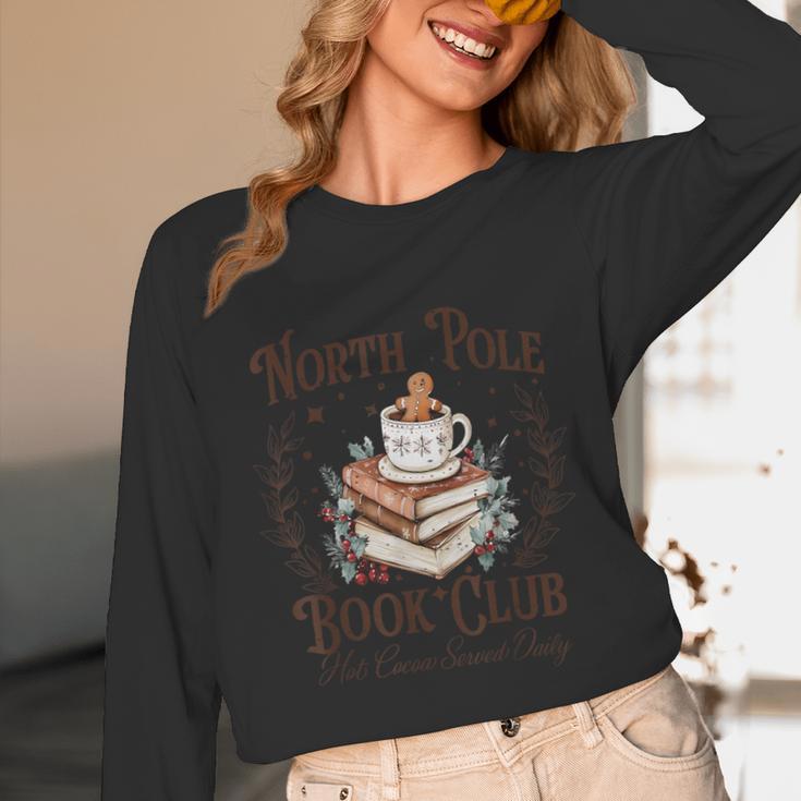 North Pole Book Club Hot Cocoa Served Daily Librarian Xmas Unisex Long Sleeve T-Shirt North Pole Book Club Hot Cocoa Served Daily Librarian Xmas Unisex Long Sleeve T-Shirt