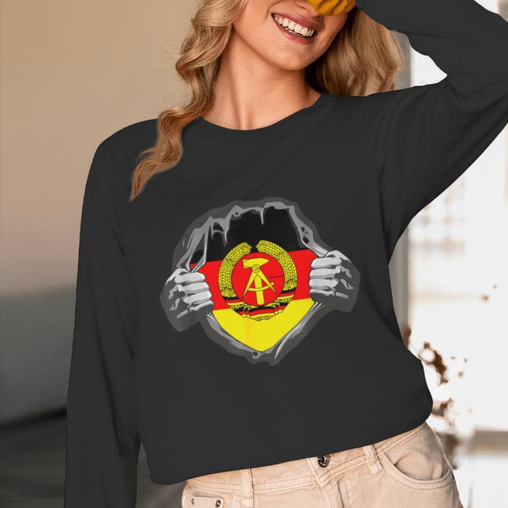 Nostalgia Chest Flag GDR Unisex Long Sleeve T-Shirt