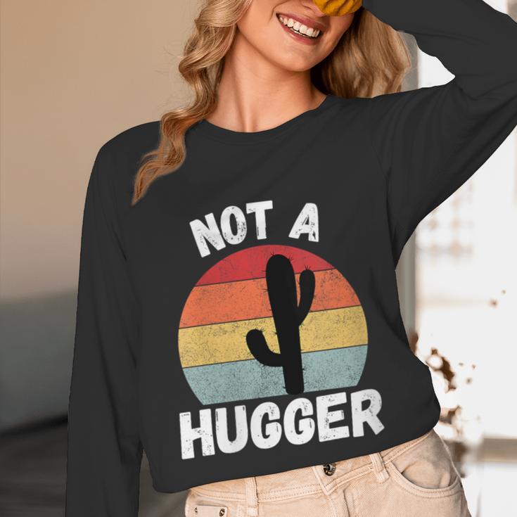 Not A Hugger Cactus Introvert Antisocial Unisex Long Sleeve T-Shirt