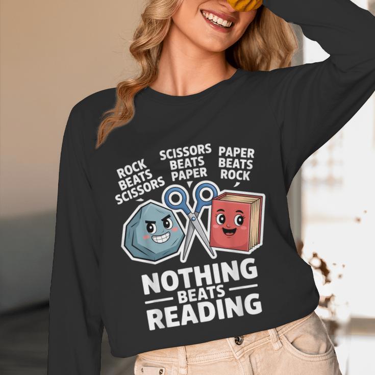Nothing Beats Reading Rock Paper Scissors Book Lover Unisex Long Sleeve T-Shirt Nothing Beats Reading Rock Paper Scissors Book Lover Unisex Long Sleeve T-Shirt