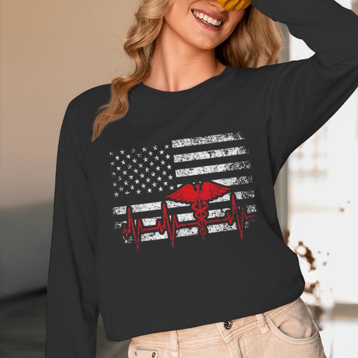 Nurse 2018 American Flag Tee Nursing School Graduation Unisex Long Sleeve T-Shirt