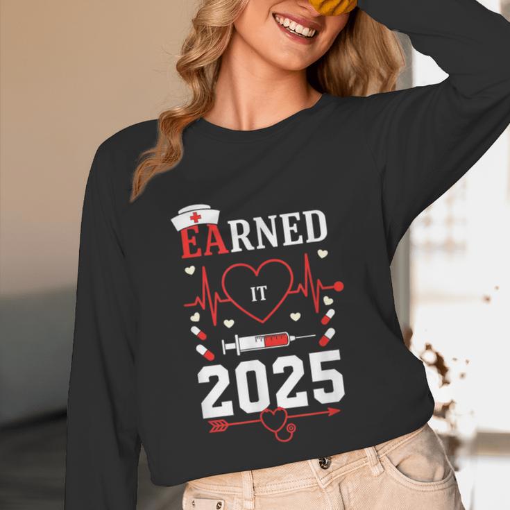Nurse Earned It 2025 Nurse Graduation RN LPN Class Of 2025 Unisex Long Sleeve T-Shirt