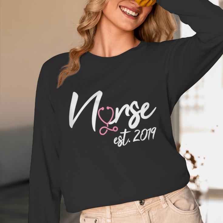 Nursing School Survivor Apparel Graduation Nurse RN EST 2019 Unisex Long Sleeve T-Shirt