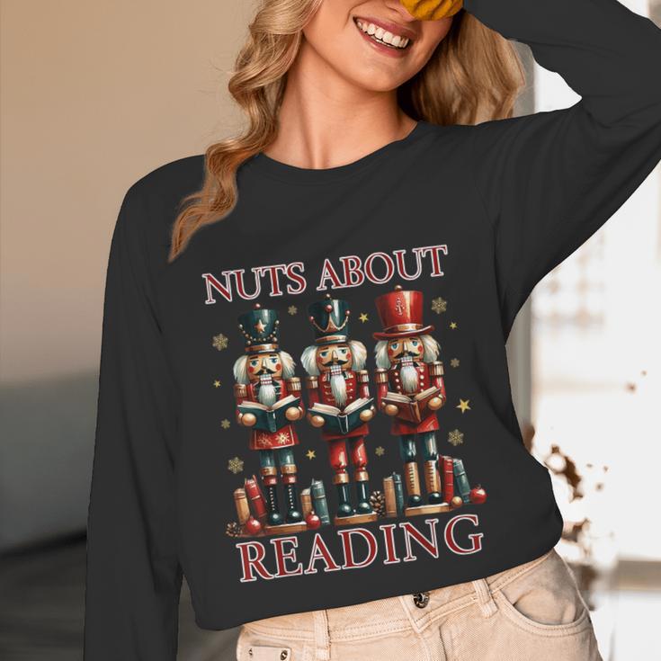 Nuts About Reading Nutcracker Reading Book Lover Christmas Unisex Long Sleeve T-Shirt
