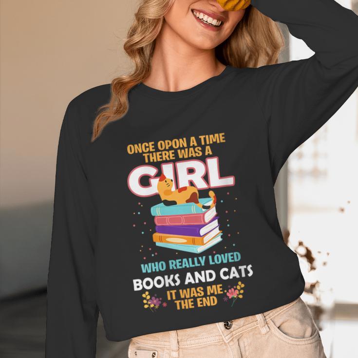 Once Upon A Time There Was A Girl Who Loves Books And Cats Unisex Long Sleeve T-Shirt Once Upon A Time There Was A Girl Who Loves Books And Cats Unisex Long Sleeve T-Shirt