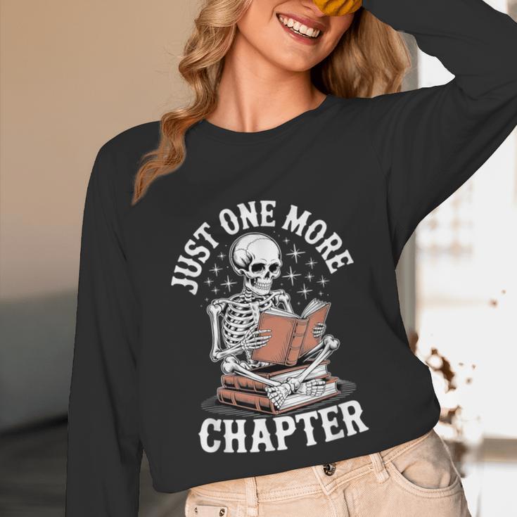 One More Chapter Skeleton Reading Books Lovers Readers Unisex Long Sleeve T-Shirt One More Chapter Skeleton Reading Books Lovers Readers Unisex Long Sleeve T-Shirt