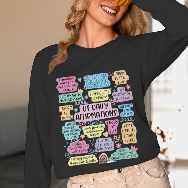 OT Daily Affirmations Occupational Therapy Month Graduation Unisex Long Sleeve T-Shirt