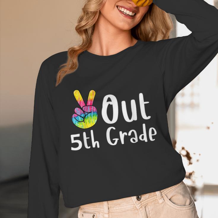 Peace Out 5th Grade Tie Dye Graduation Class Of 2026 Unisex Long Sleeve T-Shirt