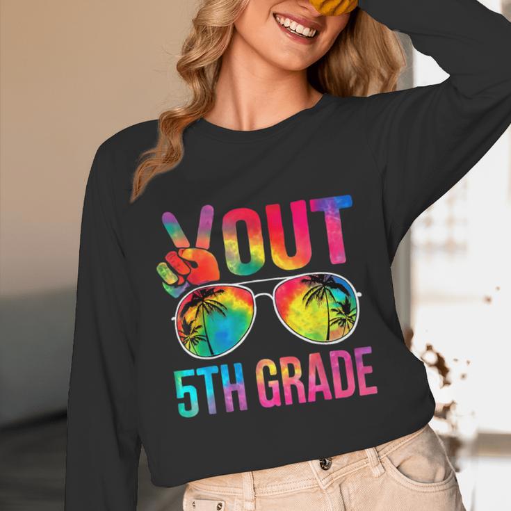 Peace Out 5th Grade Tie Dye Graduation Last Day Of School Unisex Long Sleeve T-Shirt