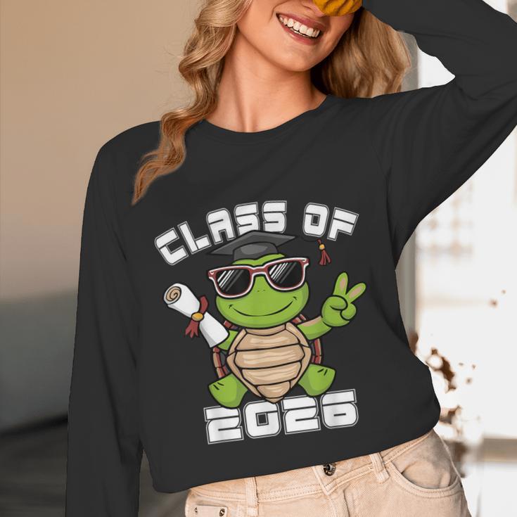 Peace Sign Hand Turtle Class Of 2026 Graduation Unisex Long Sleeve T-Shirt