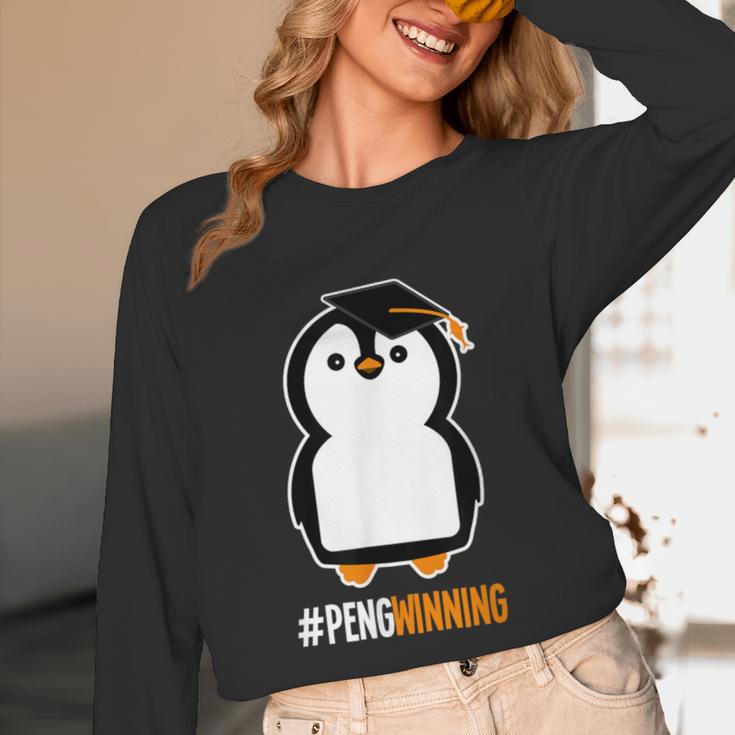 Penguin Graduation For Grads Hashtag Pengwinning Unisex Long Sleeve T-Shirt