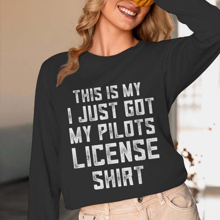 Pilots License In Training Future Flight School Graduation Unisex Long Sleeve T-Shirt