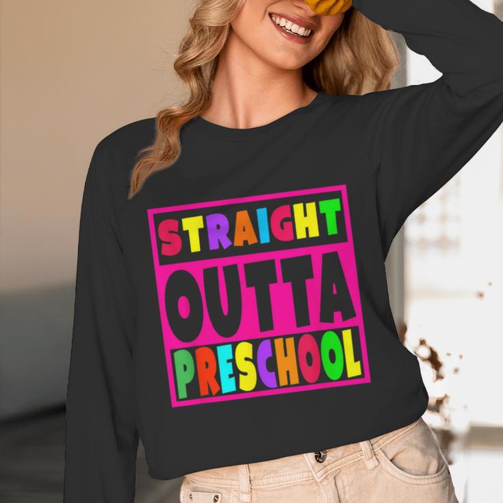 Pink STRAIGHT OUTTA Preschool PRE-K Graduation Unisex Long Sleeve T-Shirt