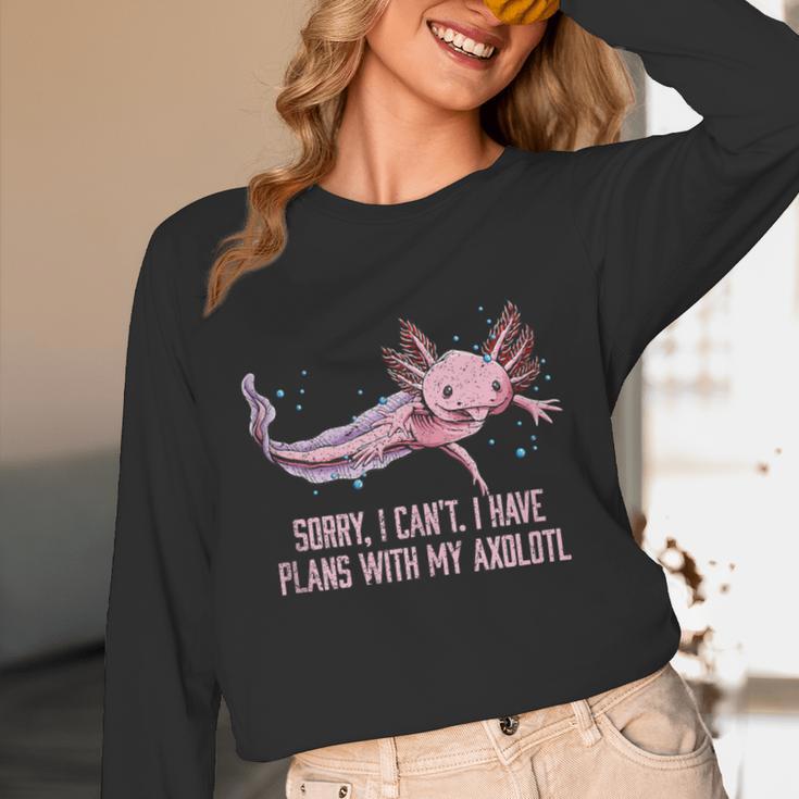 I Have Plans With My Axolotl Salamander Introvert Unisex Long Sleeve T-Shirt