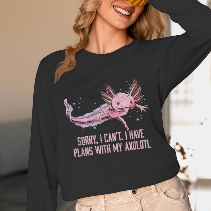 I Have Plans With My Axolotl Salamander Introvert Unisex Long Sleeve T-Shirt I Have Plans With My Axolotl Salamander Introvert Unisex Long Sleeve T-Shirt