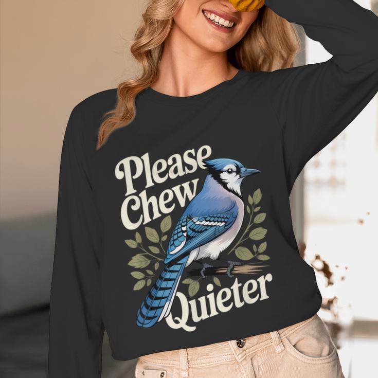 Please Chew Quieter Introvert Christmas Bird Watcher Unisex Long Sleeve T-Shirt