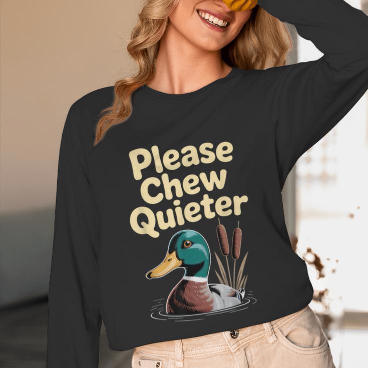 Please Chew Quieter Introvert Duck Lover Unisex Long Sleeve T-Shirt Please Chew Quieter Introvert Duck Lover Unisex Long Sleeve T-Shirt