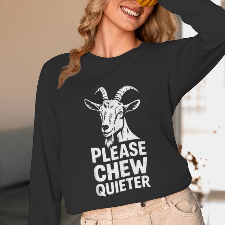 Please Chew Quieter Introvert Quietness Silence Lover Unisex Long Sleeve T-Shirt