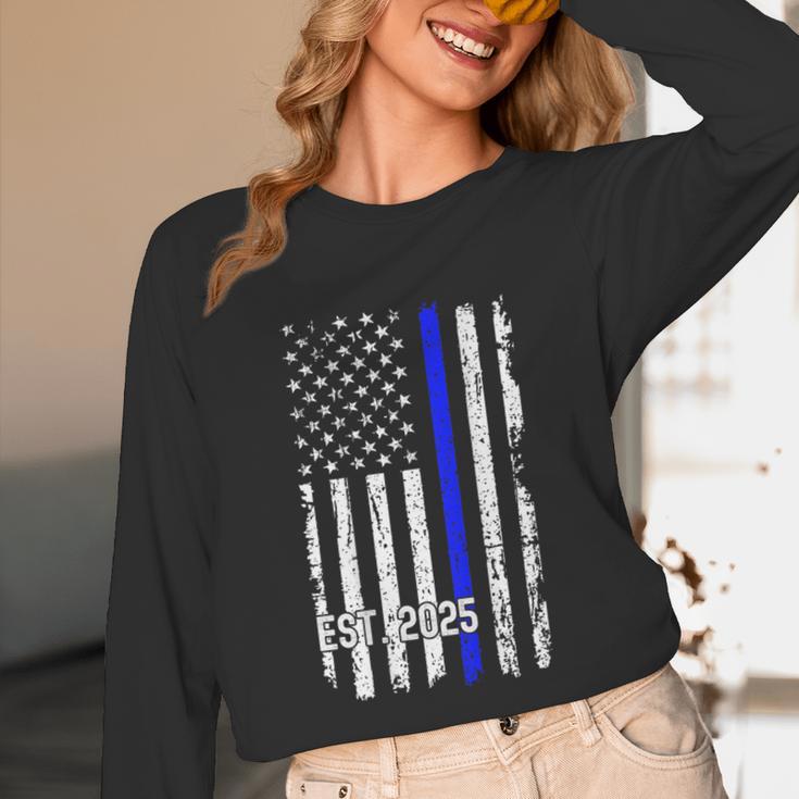 Police Graduation Est 2025 Back Print Police Academy Vintage Unisex Long Sleeve T-Shirt