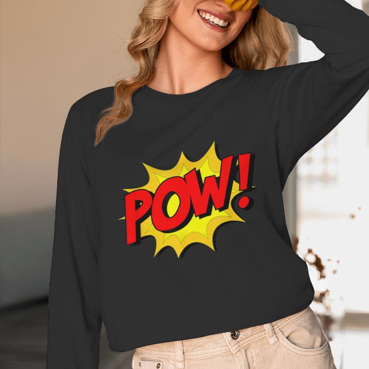 POW -Adults Kids Comic Book Cartoon Pop Art Novelty Sarcastic Unisex Long Sleeve T-Shirt POW -Adults Kids Comic Book Cartoon Pop Art Novelty Sarcastic Unisex Long Sleeve T-Shirt