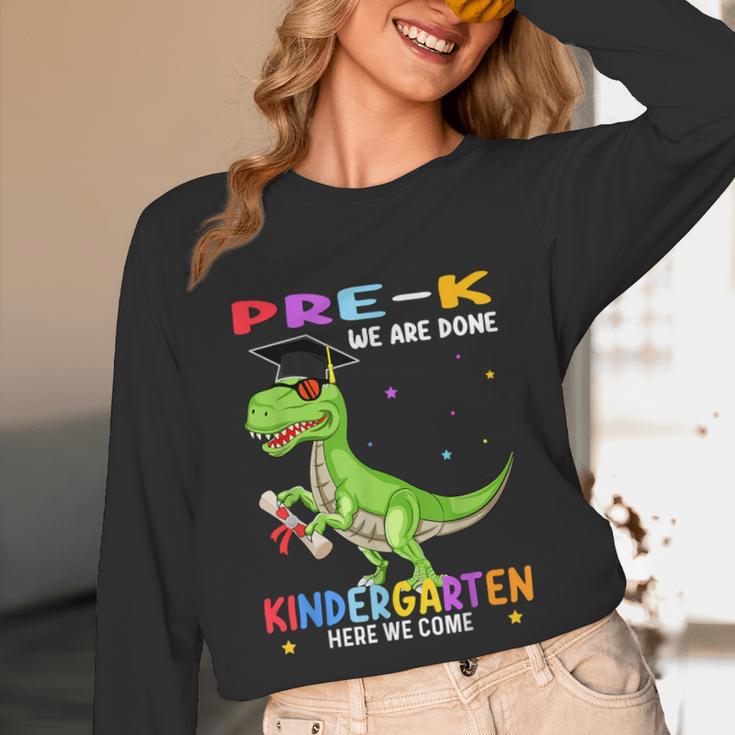 Pre k Graduation We Are Done Class 2023 Pre-k Dinosaur Boys Unisex Long Sleeve T-Shirt